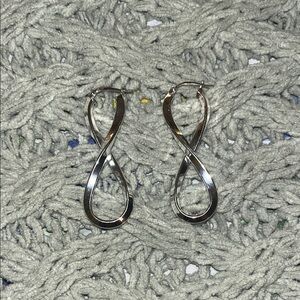Elegant Silver Infinity Hoop Earrings